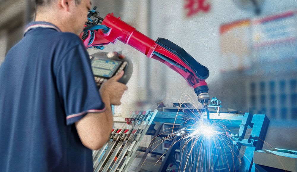 機(jī)器人焊接車(chē)間